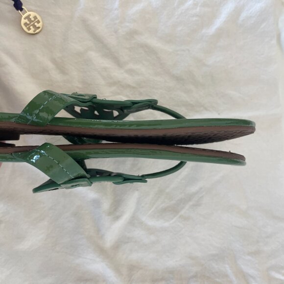 Tory Burch Miller Sandal in Green Size 8 w/ TB shoe bag - Picture 5 of 10